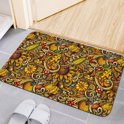 Abstract Sunflower Pattern Print Indoor Door Mat