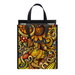 Abstract Sunflower Pattern Print Insulated Lunch Tote
