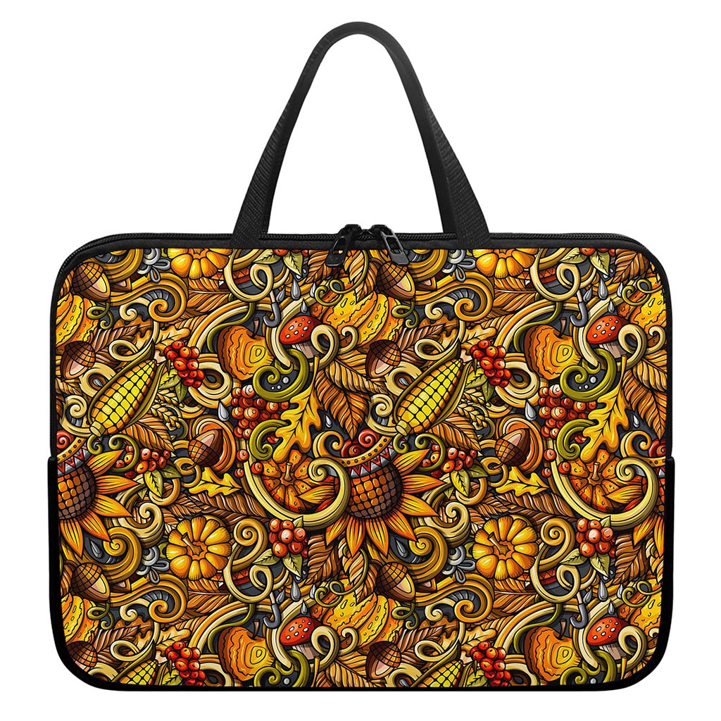 Abstract Sunflower Pattern Print Laptop Sleeve With Handle