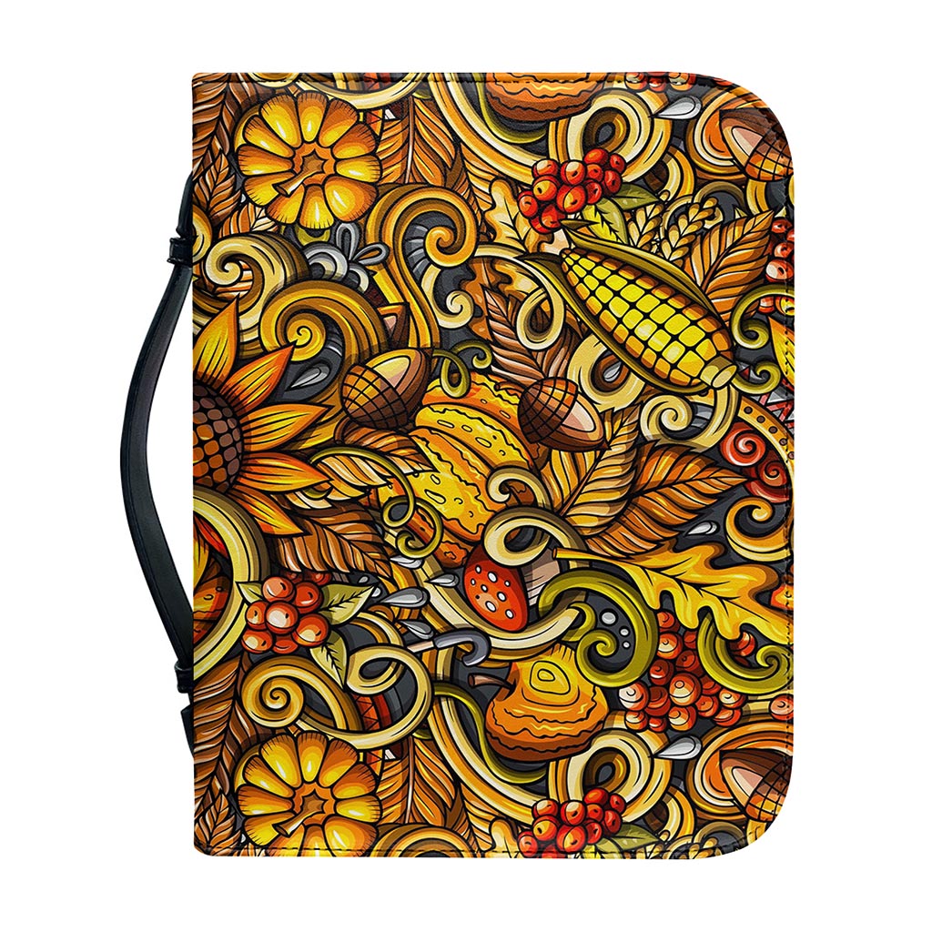 Abstract Sunflower Pattern Print Leather Bible Cover