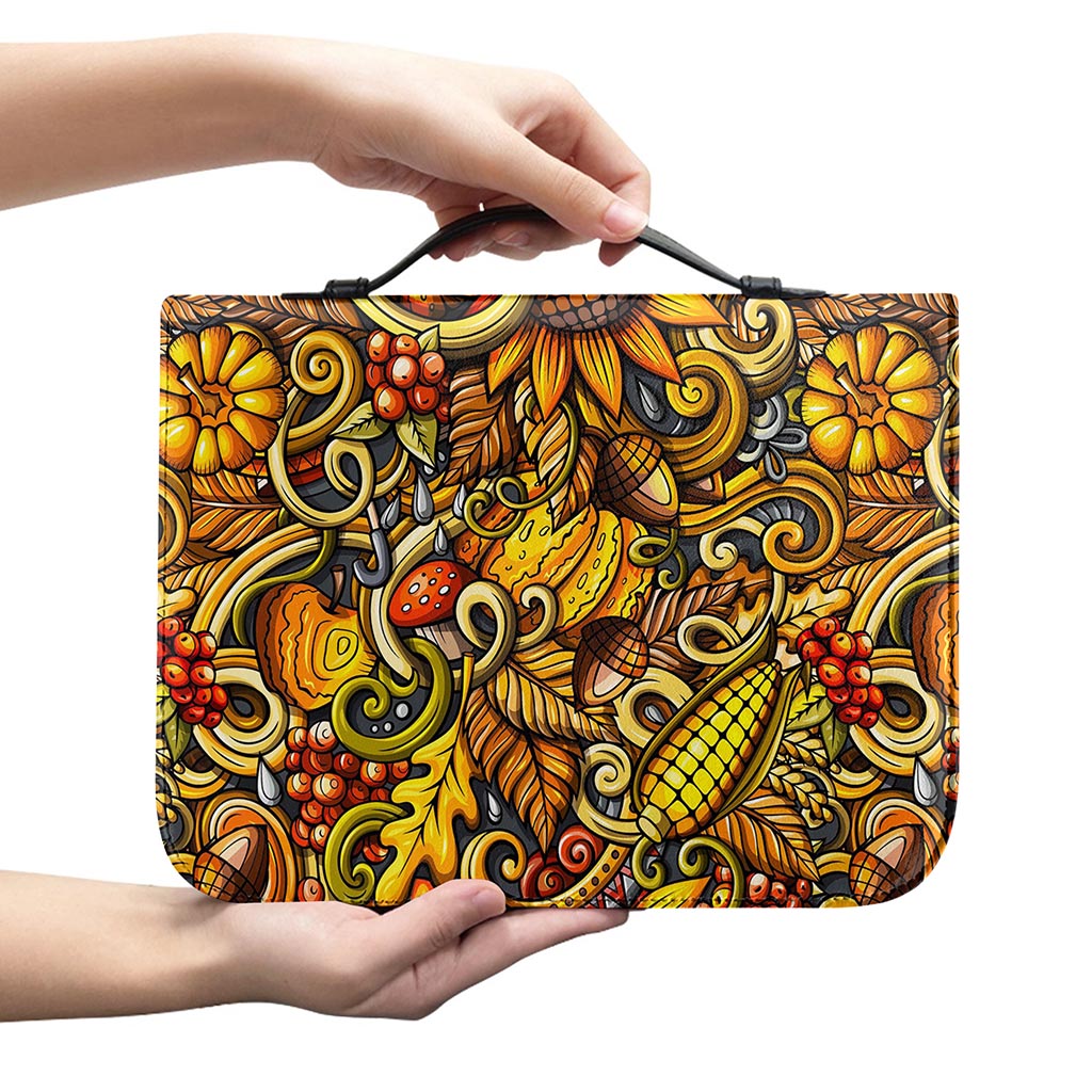 Abstract Sunflower Pattern Print Leather Bible Cover