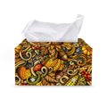 Abstract Sunflower Pattern Print Leather Tissue Box Cover