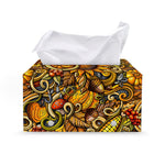 Abstract Sunflower Pattern Print Leather Tissue Box Cover