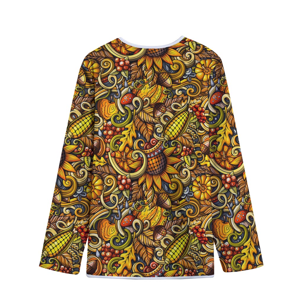 Abstract Sunflower Pattern Print Long Sleeve Short Coat