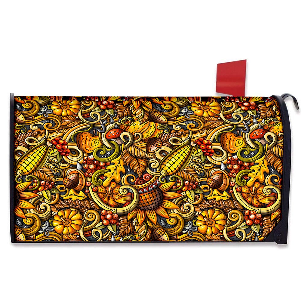 Abstract Sunflower Pattern Print Mailbox Cover