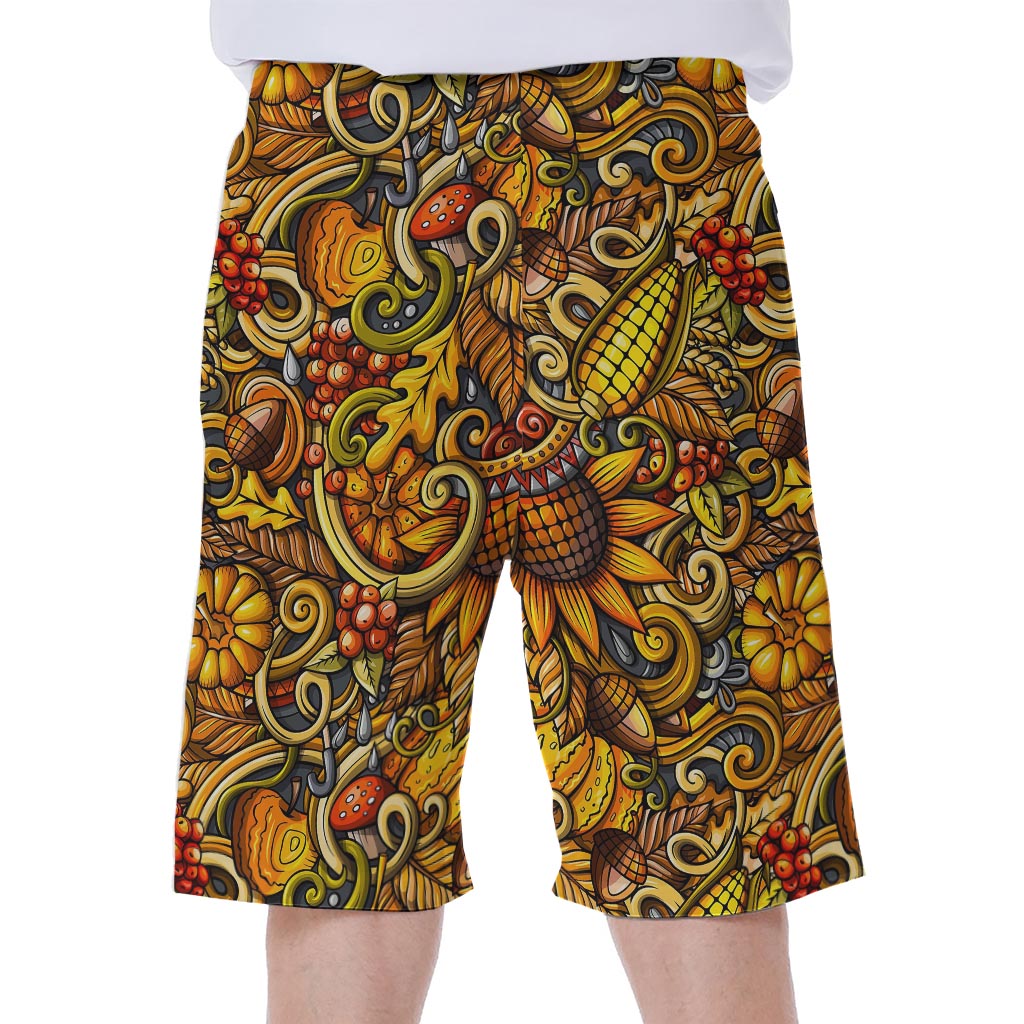 Abstract Sunflower Pattern Print Men's Beach Shorts