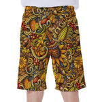 Abstract Sunflower Pattern Print Men's Beach Shorts