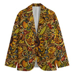 Abstract Sunflower Pattern Print Men's Blazer