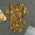 Abstract Sunflower Pattern Print Men's Bodysuit