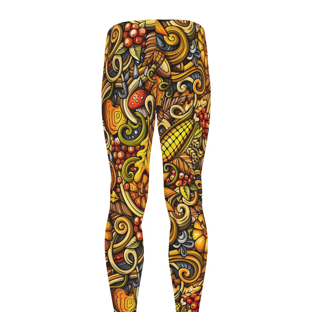 Abstract Sunflower Pattern Print Men's leggings