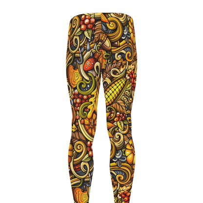 Abstract Sunflower Pattern Print Men's leggings