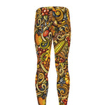 Abstract Sunflower Pattern Print Men's leggings