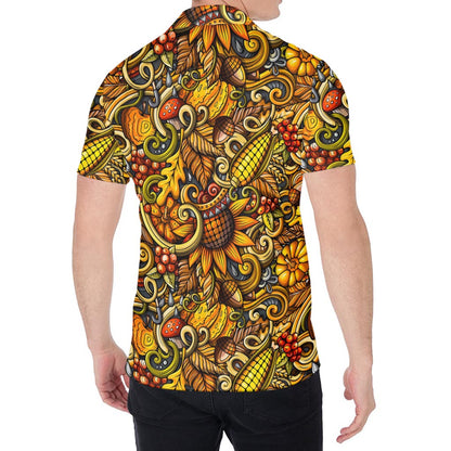 Abstract Sunflower Pattern Print Men's Shirt