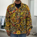 Abstract Sunflower Pattern Print Men's Shirt Jacket