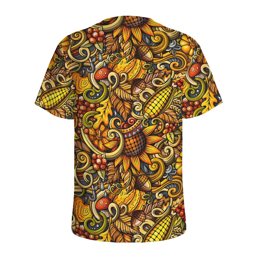 Abstract Sunflower Pattern Print Men's Sports T-Shirt