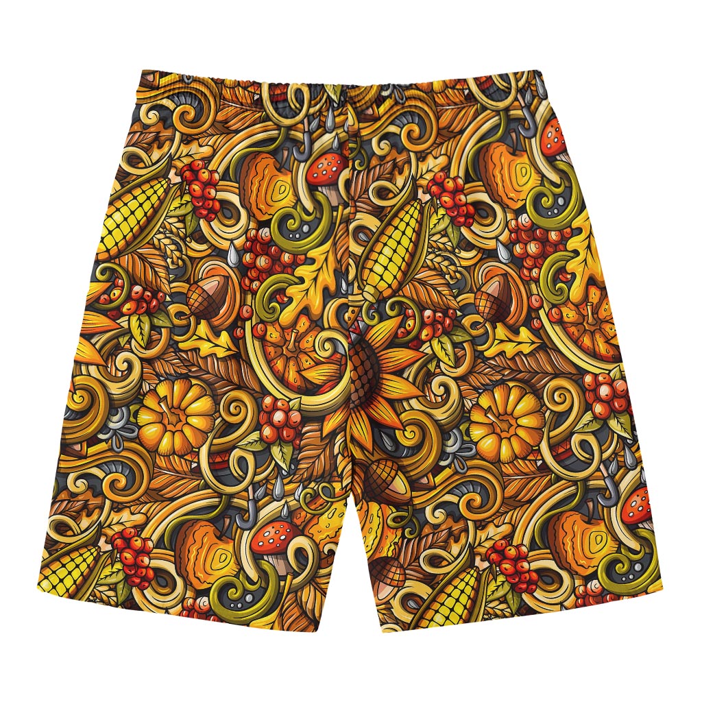 Abstract Sunflower Pattern Print Men's Swim Trunks