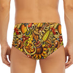 Abstract Sunflower Pattern Print Men's Triangle Swim Briefs