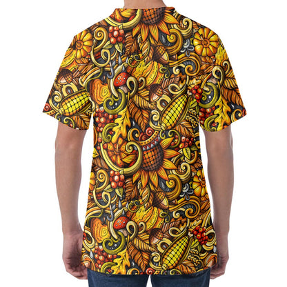 Abstract Sunflower Pattern Print Men's Velvet T-Shirt