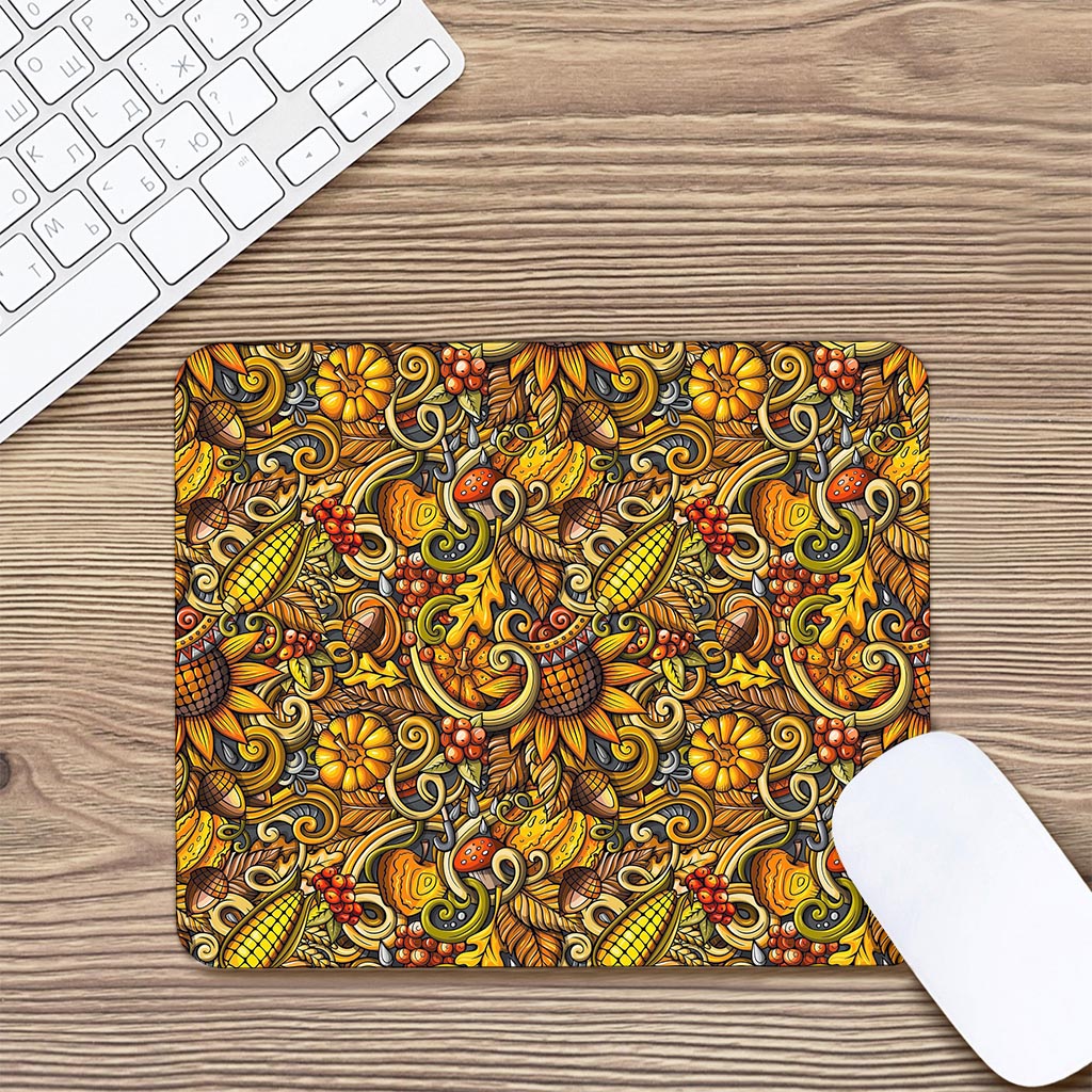 Abstract Sunflower Pattern Print Mouse Pad