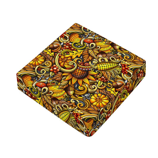 Abstract Sunflower Pattern Print Outdoor Seat Cushion Cover