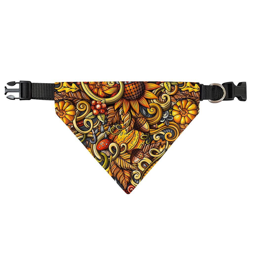 Abstract Sunflower Pattern Print Over The Collar Dog Bandana