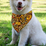Abstract Sunflower Pattern Print Over The Collar Dog Bandana