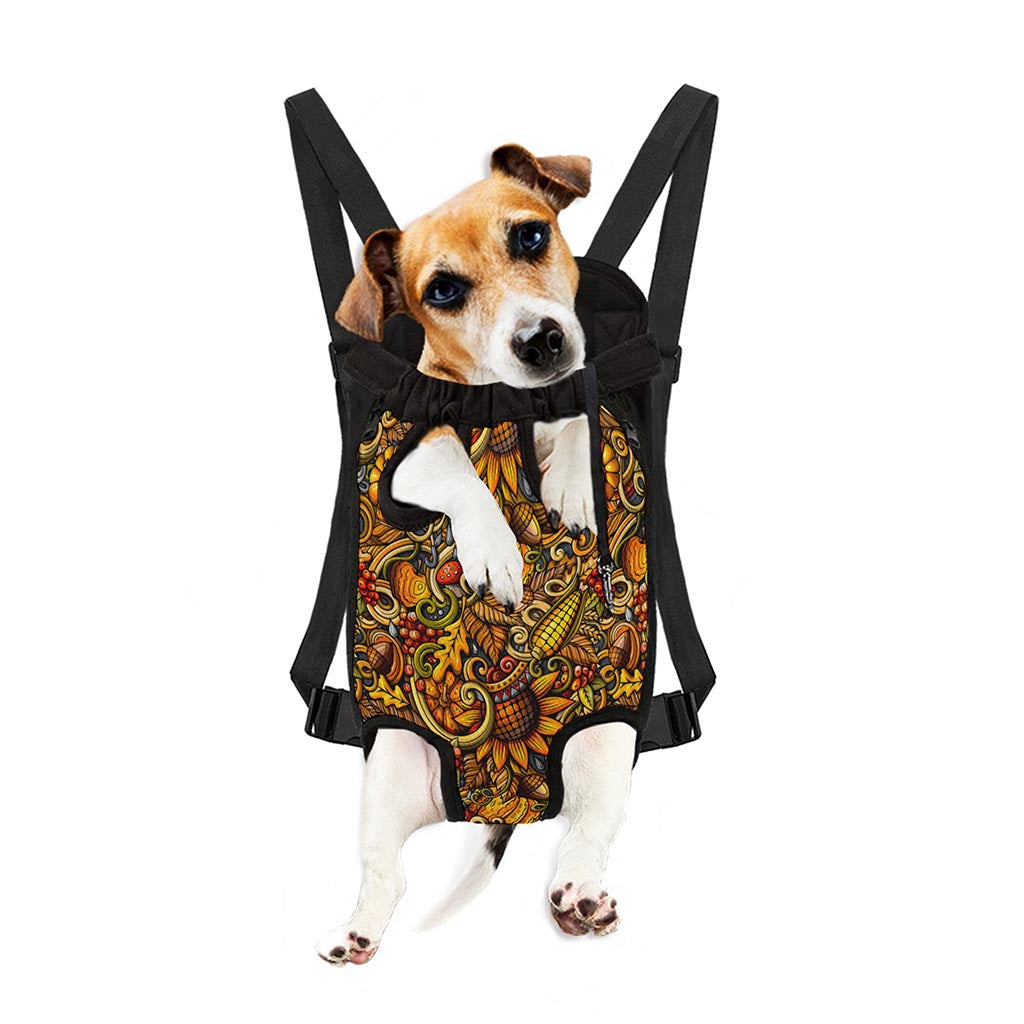 Abstract Sunflower Pattern Print Pet Carrier Backpack