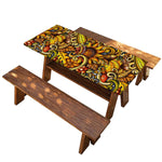 Abstract Sunflower Pattern Print Picnic Table Cover