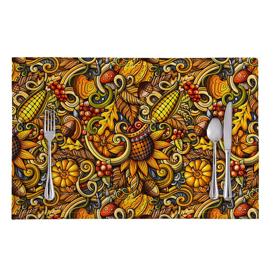 Abstract Sunflower Pattern Print Placemat
