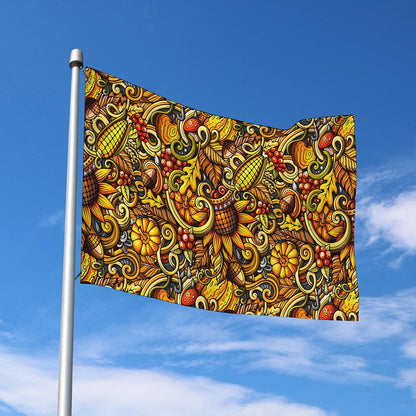 Abstract Sunflower Pattern Print Polyester Flag
