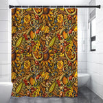 Abstract Sunflower Pattern Print Premium Shower Curtain