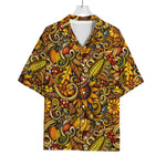 Abstract Sunflower Pattern Print Rayon Hawaiian Shirt