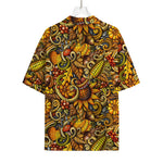 Abstract Sunflower Pattern Print Rayon Hawaiian Shirt