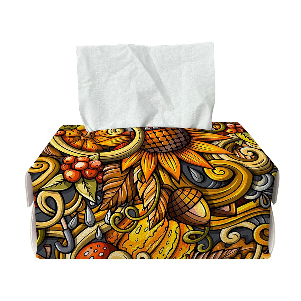 Abstract Sunflower Pattern Print Rectangle Tissue Box Cover