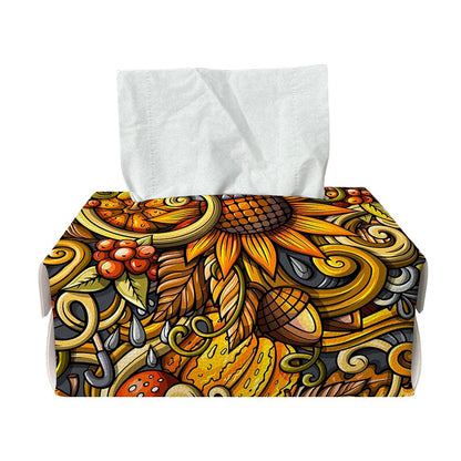 Abstract Sunflower Pattern Print Rectangle Tissue Box Cover