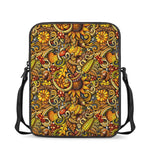Abstract Sunflower Pattern Print Rectangular Crossbody Bag
