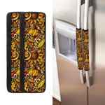 Abstract Sunflower Pattern Print Refrigerator Handle Covers