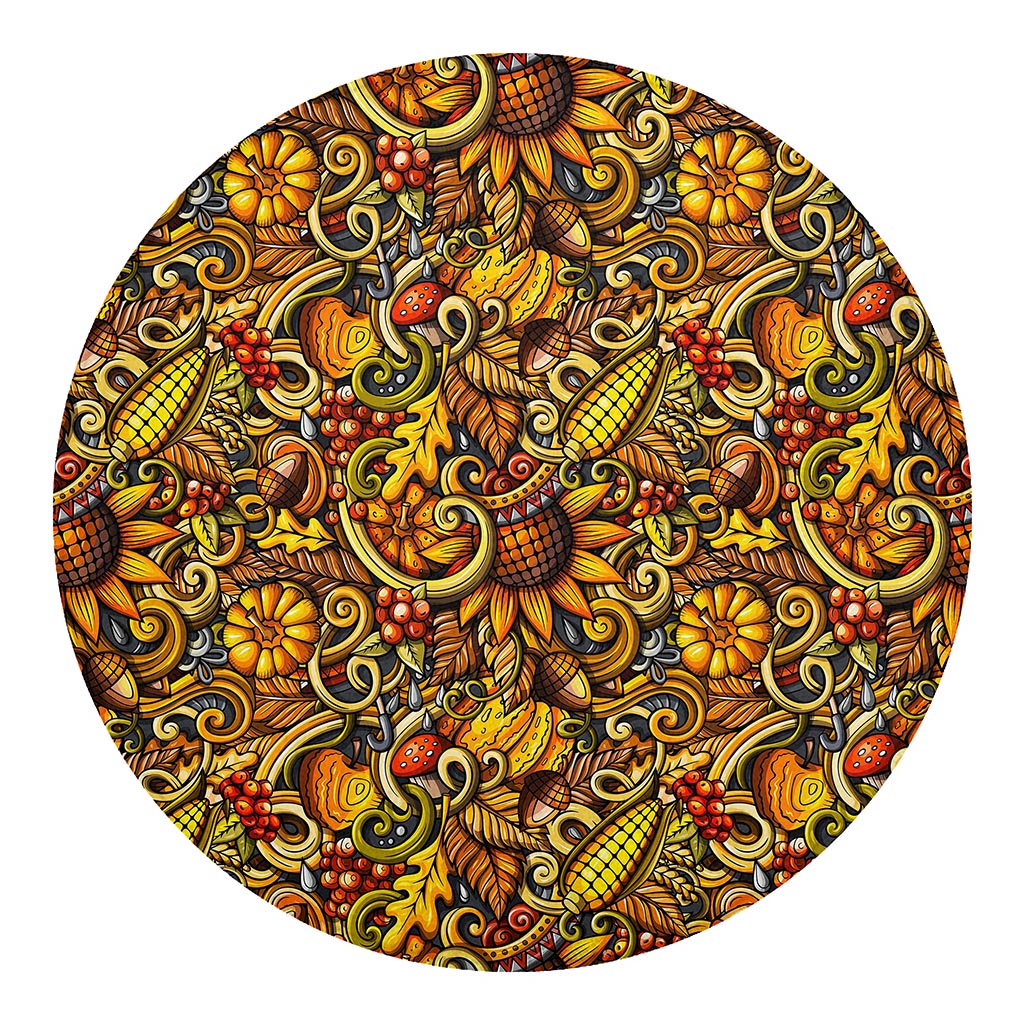 Abstract Sunflower Pattern Print Round Blanket
