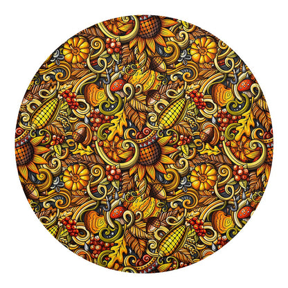Abstract Sunflower Pattern Print Round Blanket