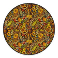 Abstract Sunflower Pattern Print Round Floor Mat