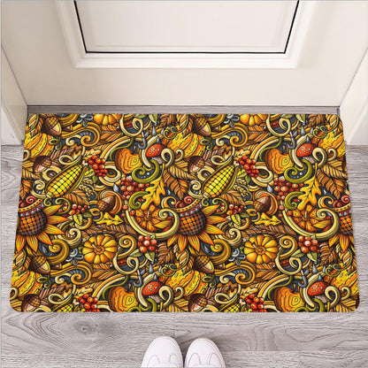 Abstract Sunflower Pattern Print Rubber Doormat