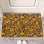 Abstract Sunflower Pattern Print Rubber Doormat