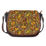 Abstract Sunflower Pattern Print Saddle Bag