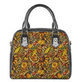 Abstract Sunflower Pattern Print Shoulder Handbag