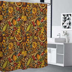 Abstract Sunflower Pattern Print Shower Curtain