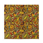 Abstract Sunflower Pattern Print Silk Bandana