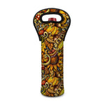 Abstract Sunflower Pattern Print Single Neoprene Wine Tote