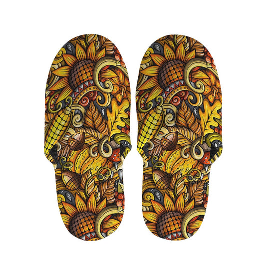 Abstract Sunflower Pattern Print Slippers