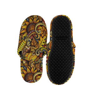 Abstract Sunflower Pattern Print Slippers