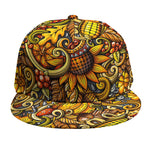 Abstract Sunflower Pattern Print Snapback Cap